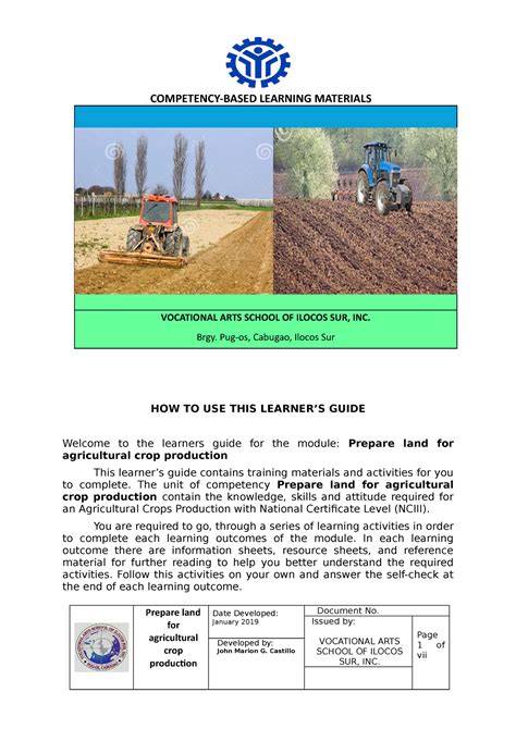 prepared land for agriculture figgerits|CBLM JM1 .